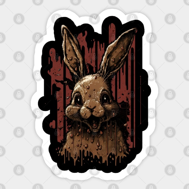 scary bunny Sticker by AI-datamancer